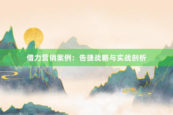 借力营销案例：告捷战略与实战剖析